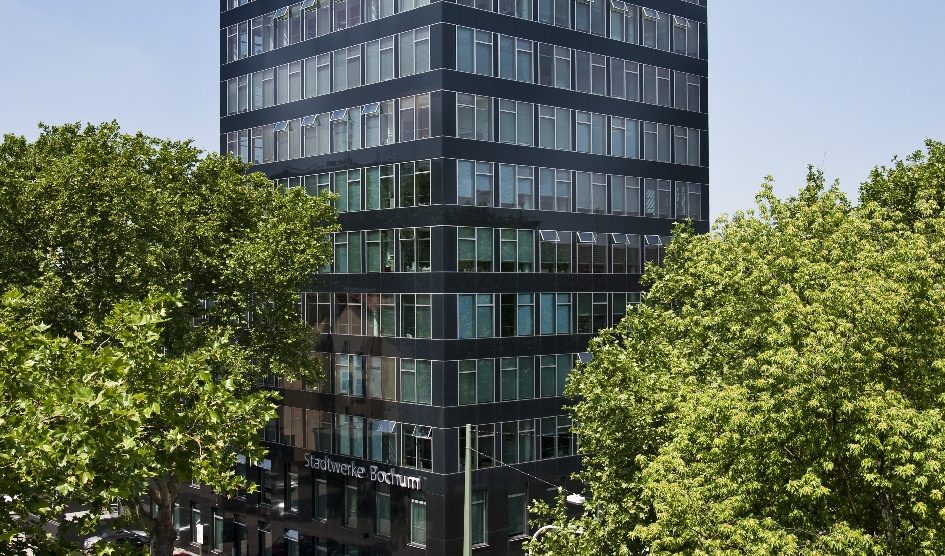 In diesem Hochhaus am Ostring 28 in Bochum haben die Stadtwerke Bochum ihren Verwaltungssitz.